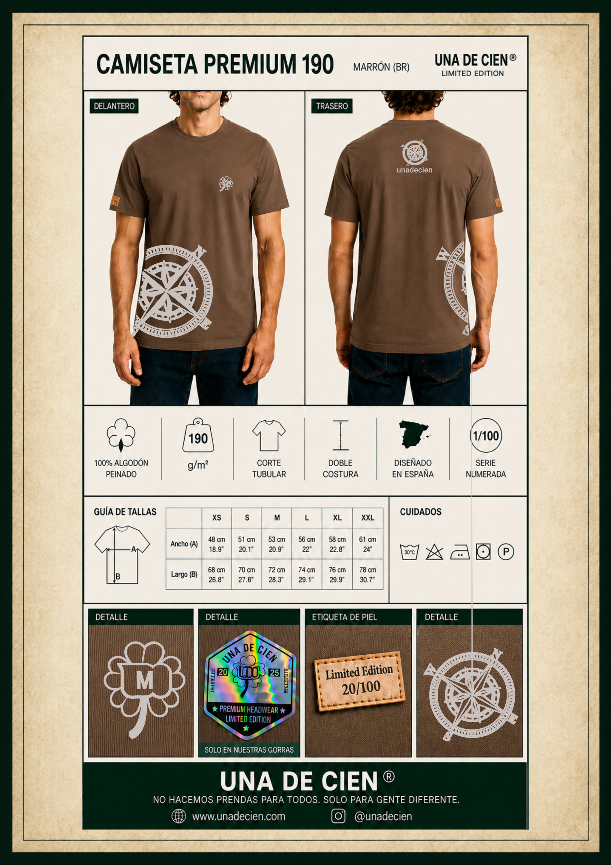 Camiseta Premium 190 Marrón