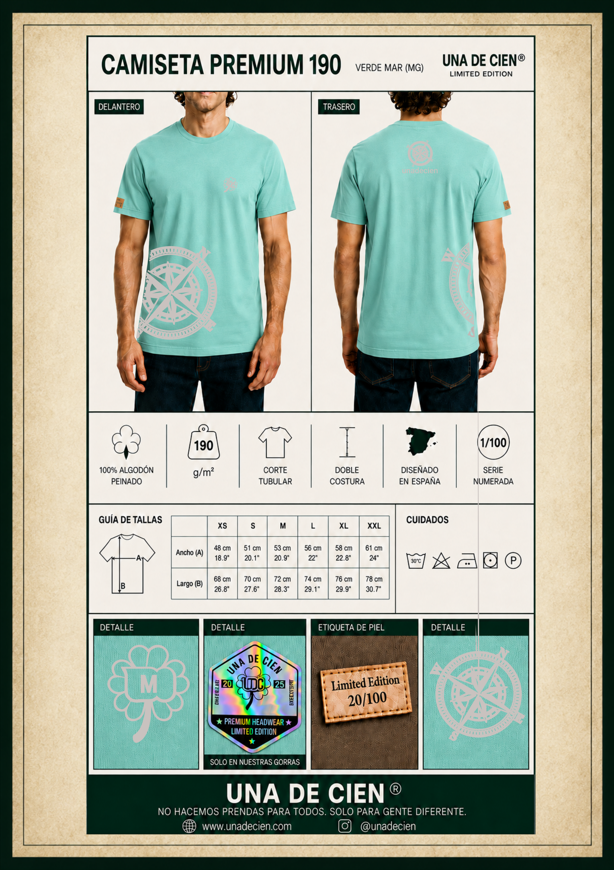 Camiseta Premium 190 Verde Mar
