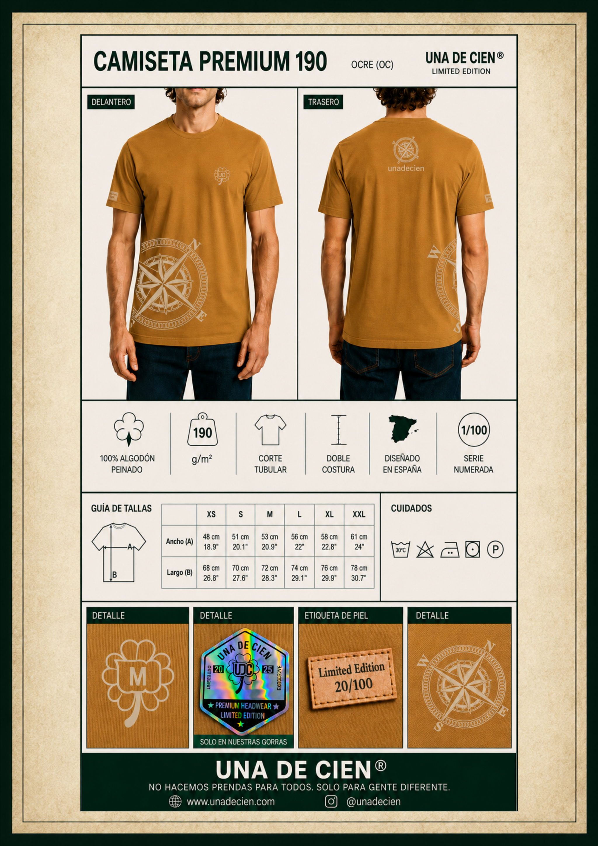 Camiseta Premium 190 Ocre