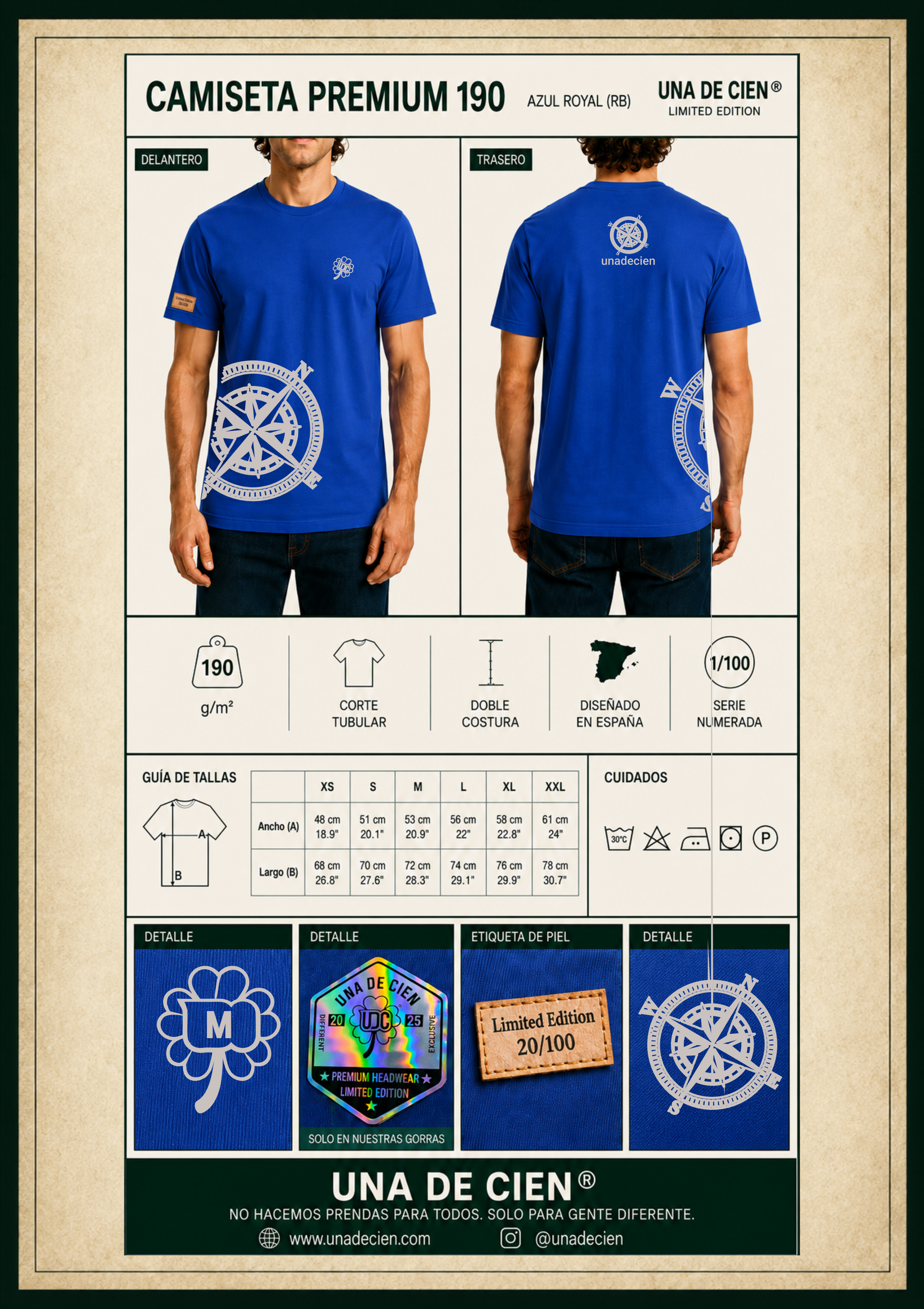Camiseta Premium 190 Azul Royal