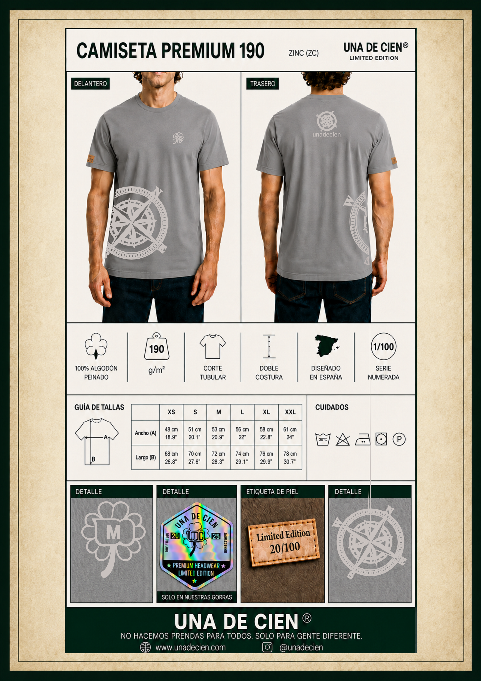 Camiseta Premium 190 Zinc